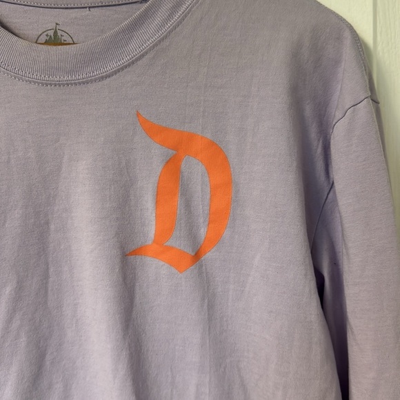 Womens size medium lilac purple with coral writing Disneyland Resort long sleeve - Picture 2 of 5